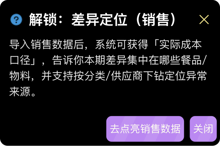 成本统计与餐品销售数据